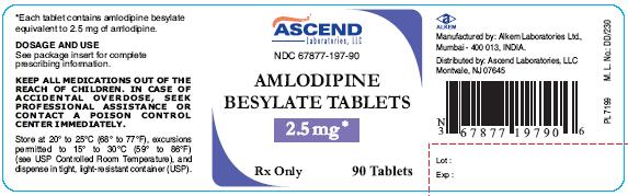 Amlodipine Besylate 2.5 mg Tablet, 90 Tablets Bottle Label
