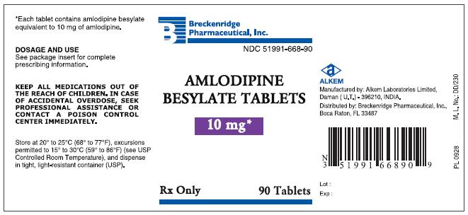 PRINCIPAL DISPLAY PANEL – AMLODIPINE BESYLATE TABLETS 10 mg