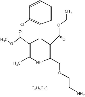 This is the structural formula for Amlodipine Besylate.