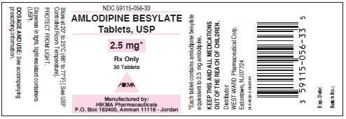 Amlodipine Besylate Tablets, USP 2.5 mg/30 Tablets