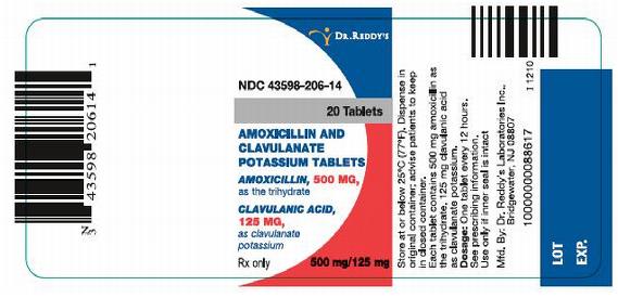 Amoxicillin and Clavulanate Potassium Tablets Label Image - 500mg