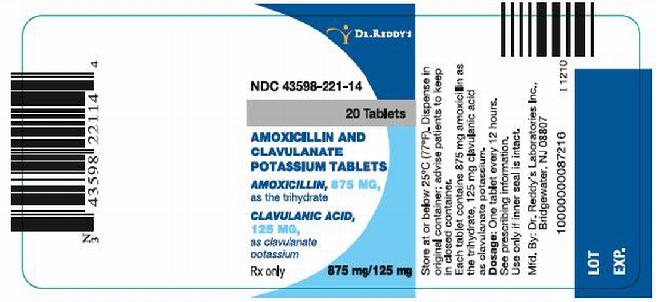 Amoxicillin and Clavulanate Potassium Tablets Label Image - 875mg