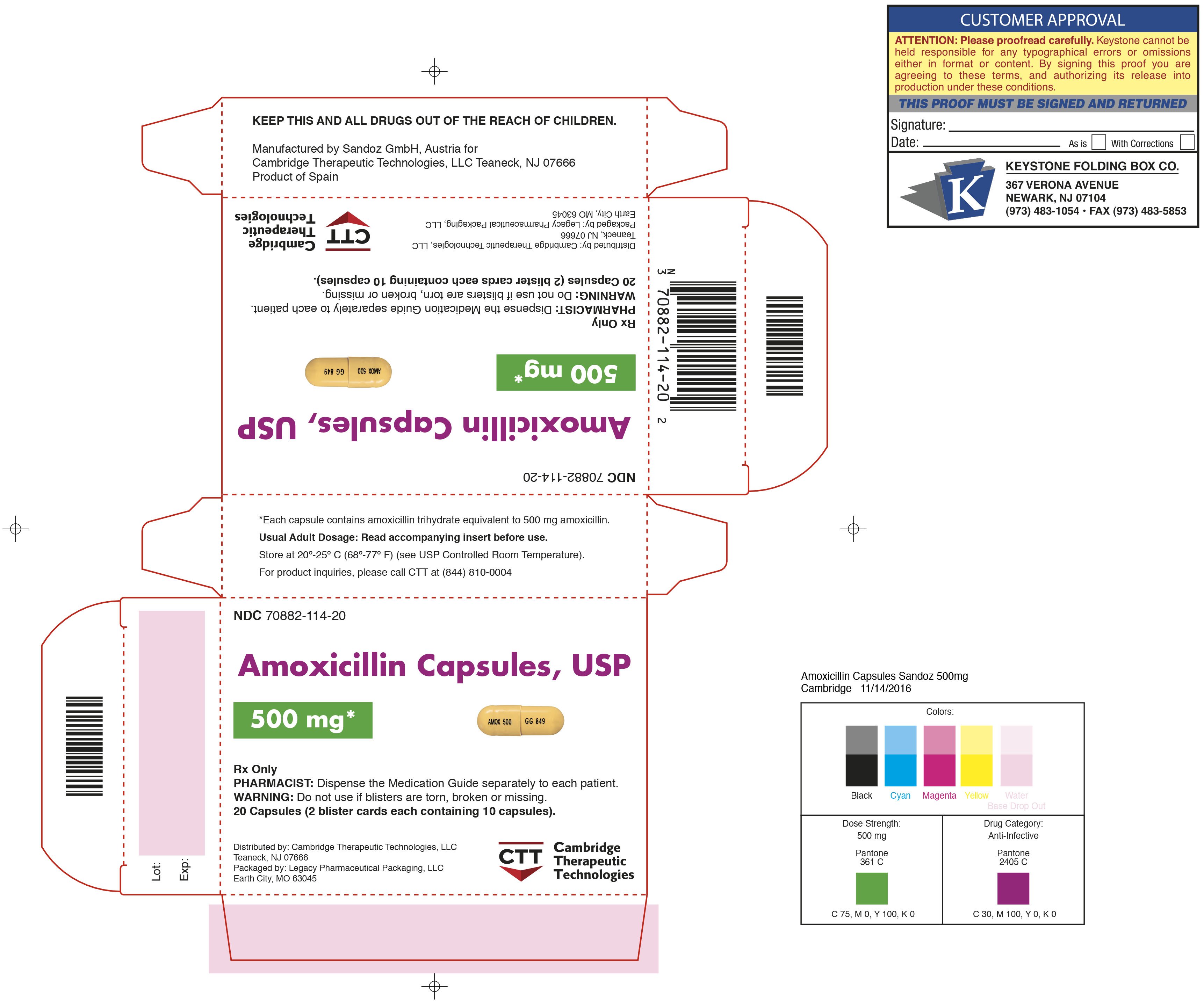 Amoxicillin Capsules, USP 500mg