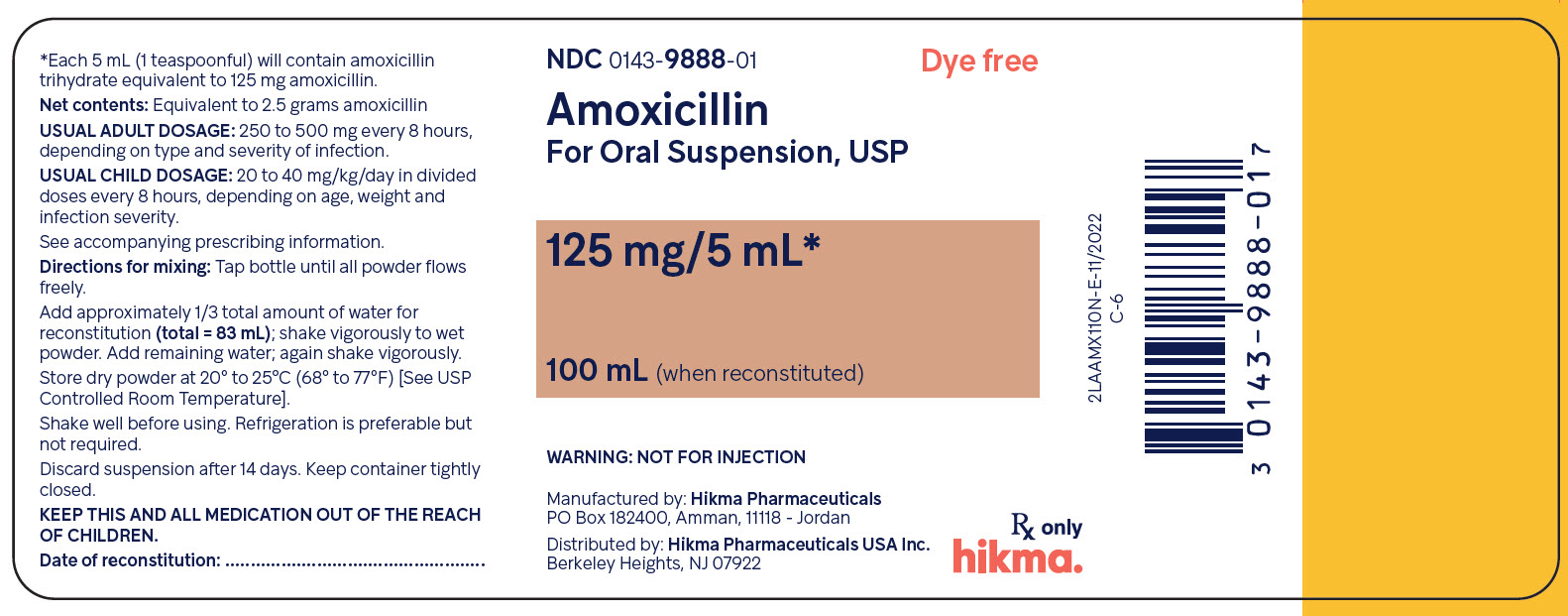 Amoxicillin for Oral Suspension, USP 125 mg/5 mL (100 mL when reconstituted)