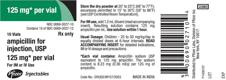 PACKAGE LABEL-PRINCIPAL DISPLAY PANEL - 125 mg (10 Vial) Box Label