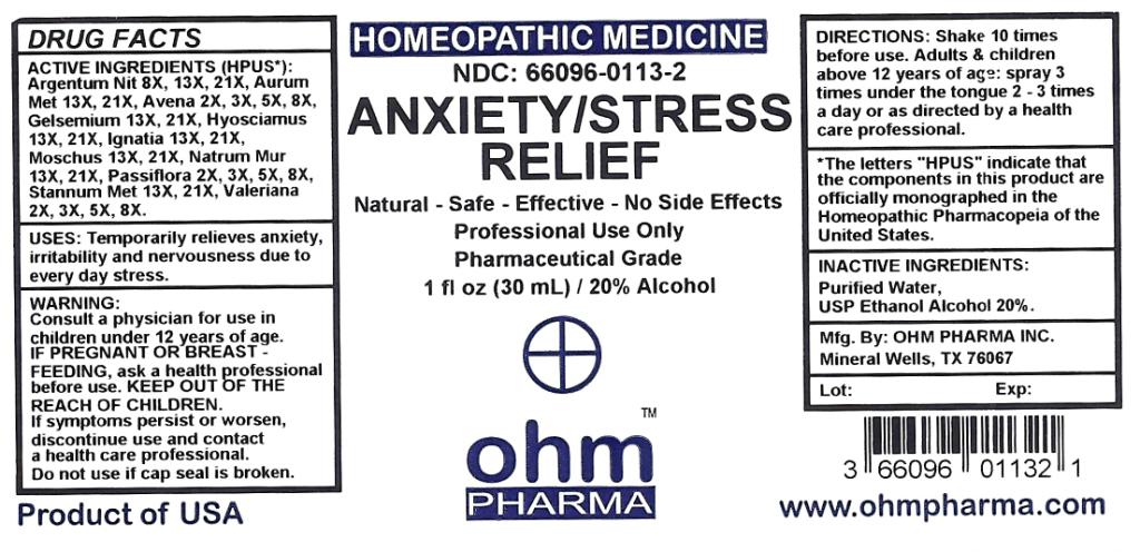 Anxiety/Stress Relief label
