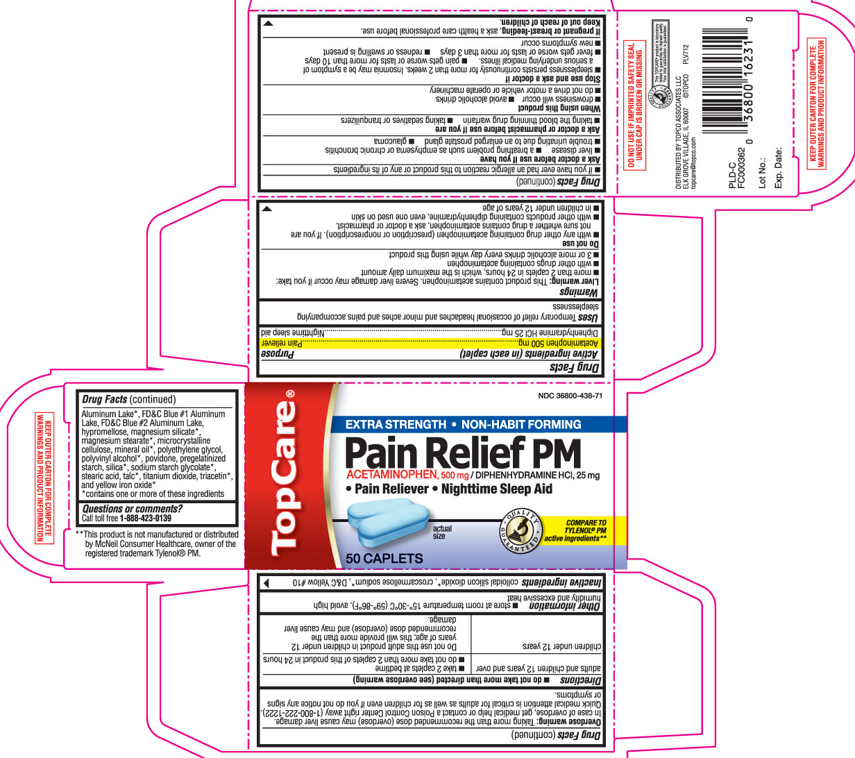 Topcare pain relief PM caplets