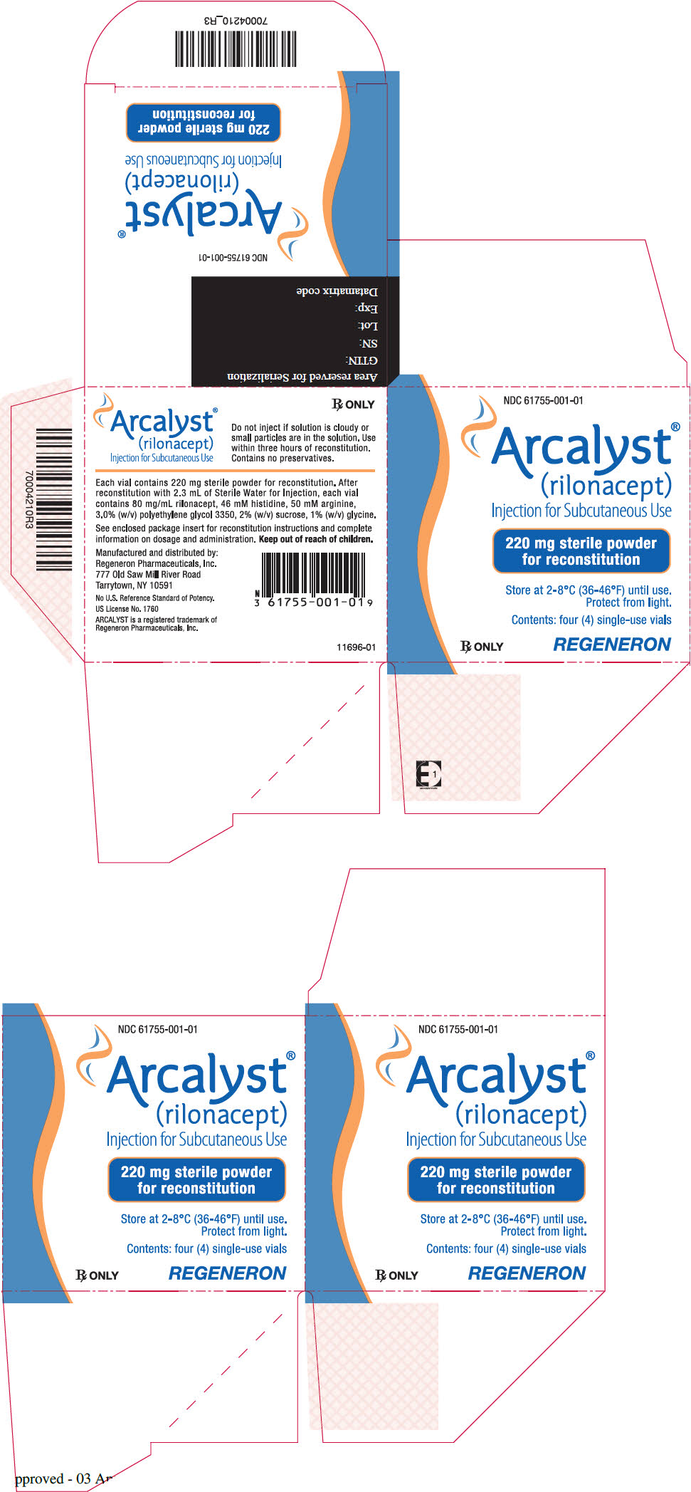 PRINCIPAL DISPLAY PANEL - 220 mg Vial Carton