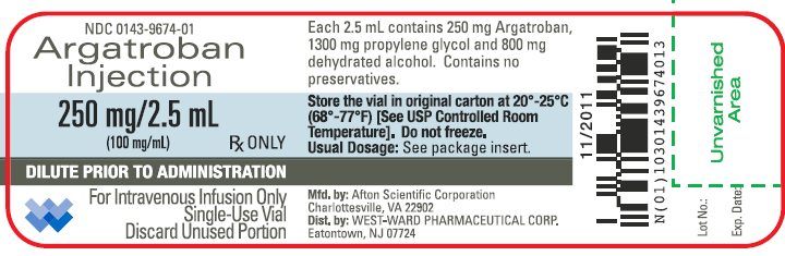 Argatroban Injection 250 mg/2.5 mL NDC: 0143-9674-01