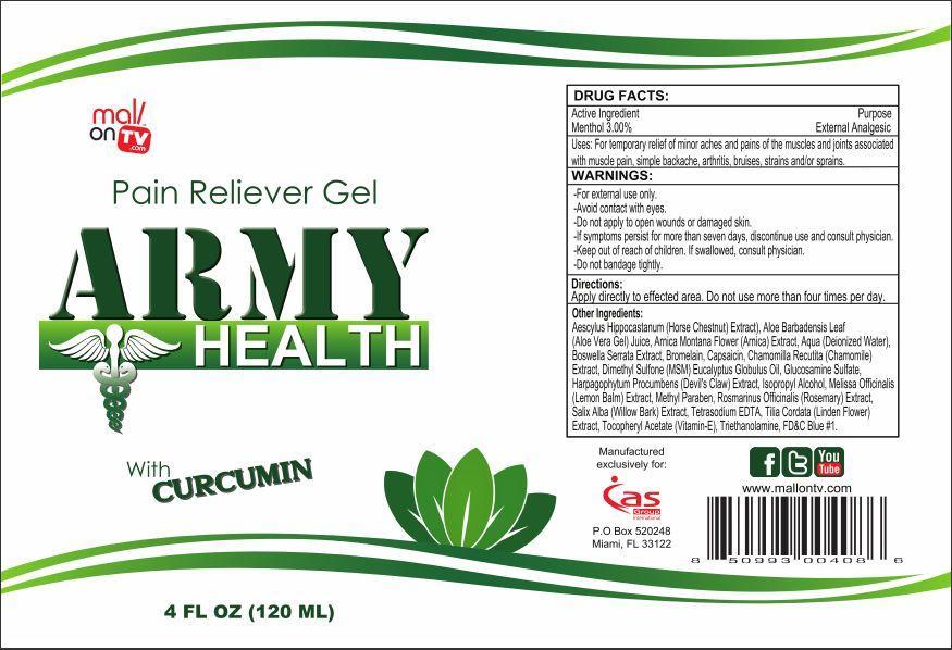 army health pain reliever label
