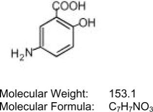 The structural formula of Asacol (mesalamine).