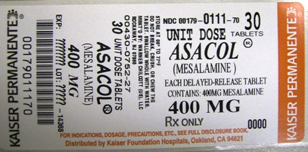 Asacol Unit Dose label