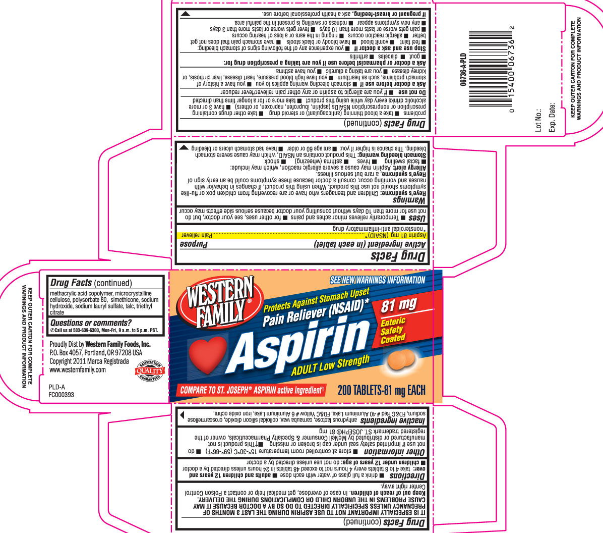 Western Family Aspirin 81 mg