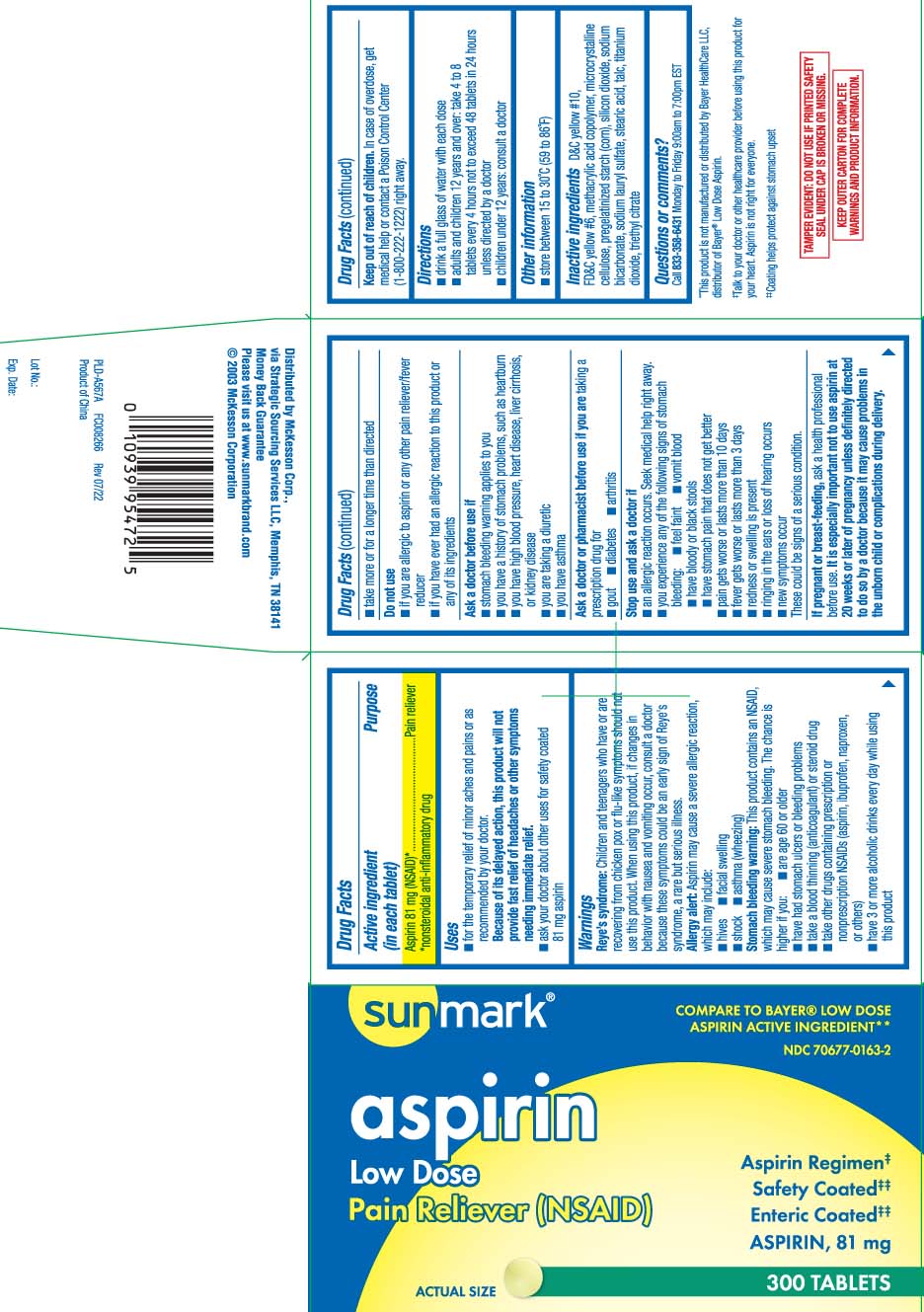 Aspirin 81 mg (NSAID)* nonsteroidal anti-inflammatory drug
