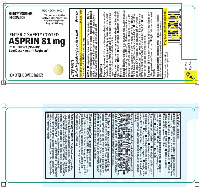 ASPRIN 81 mg Packaging Label