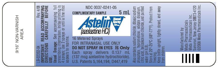 Astelin (azelastine hydrochloride) Nasal Spray 5 mL Sample Bottle