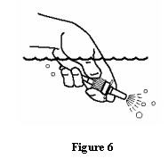 Figure F and G: To Clean the Spray Tip - Soak only the spray pump unit in warm water