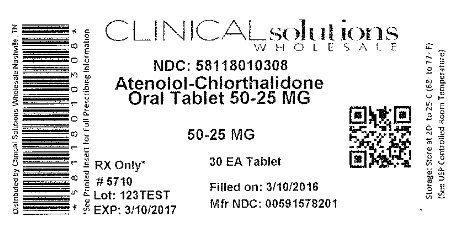 Atenolol-Chlorthalidone Oral Tablet 50-25 MG 30 Count Blister Card Label