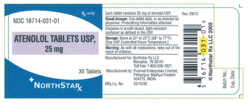 Principal Display Panel of Rxpak label of 30s pack of 25 mg