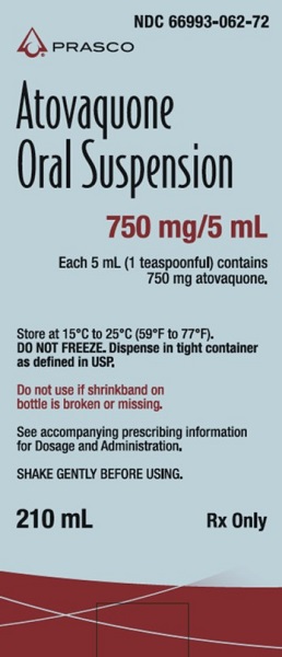 Atovaquone suspension for Prasco 210mL bottle carton