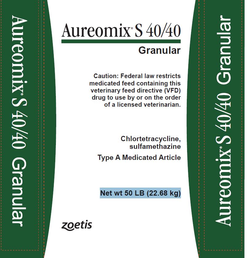 Aureomix S 40-40 Granular Bag label