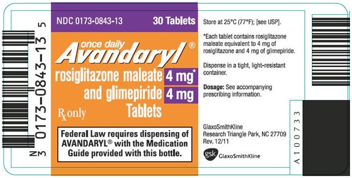 Avandaryl 4 mg 4 mg bottle label