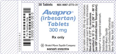 Avapro 300 mg Bottle Label