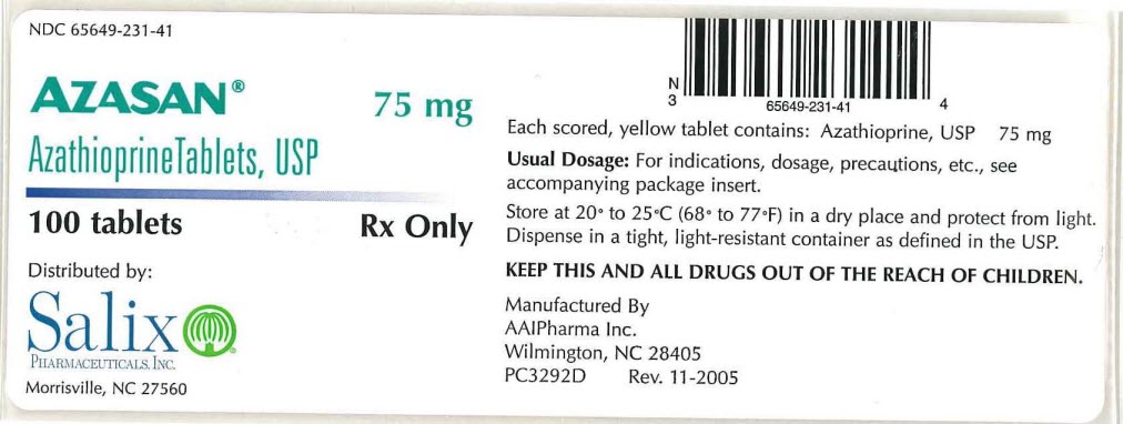 AZASAN 75 mg Tablets Carton Label