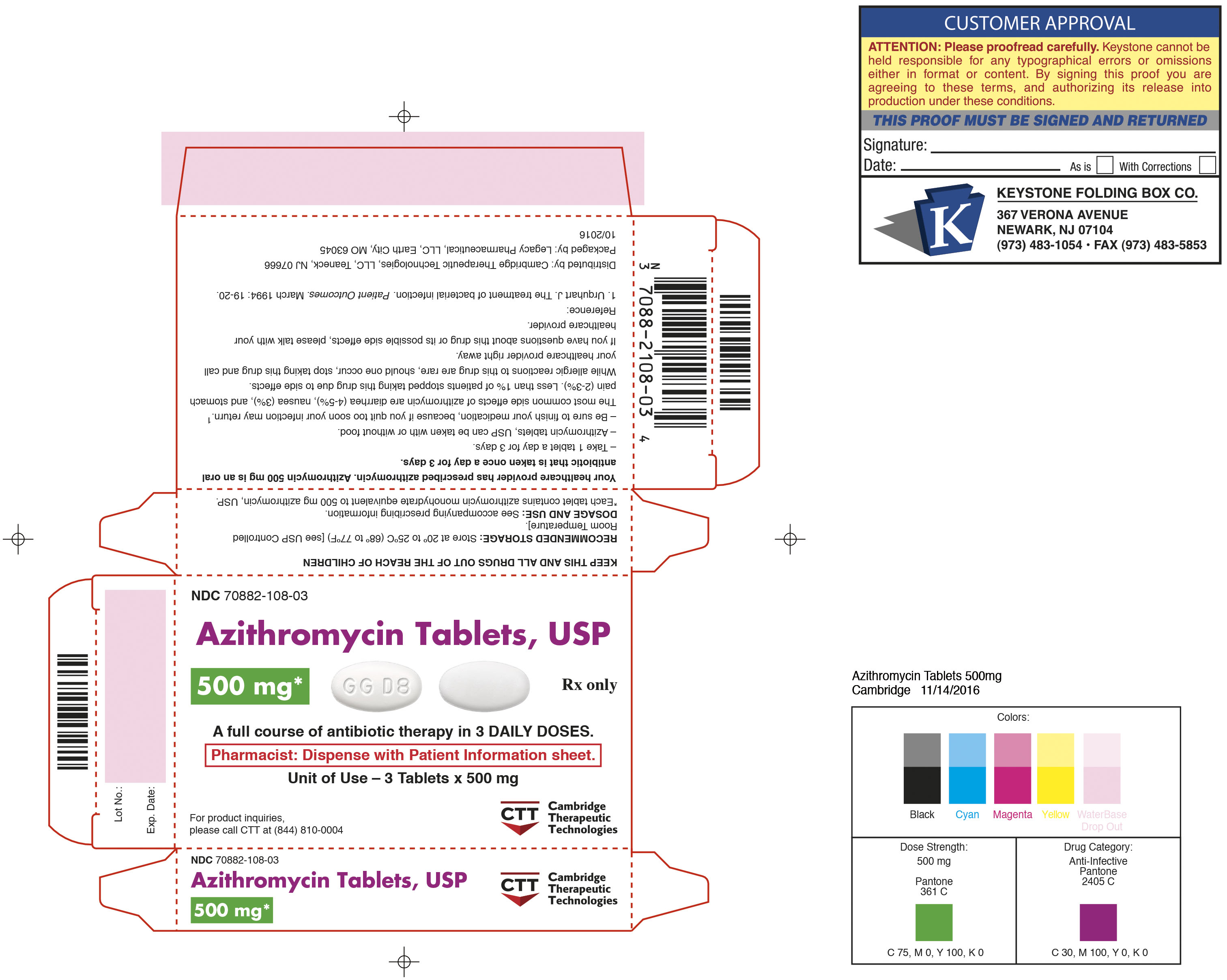Azithromycin Tablets, USP 500 mg