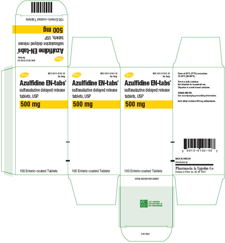 PRINCIPAL DISPLAY PANEL - 500 mg Tablet Bottle Carton - NDC 0013-0102-50