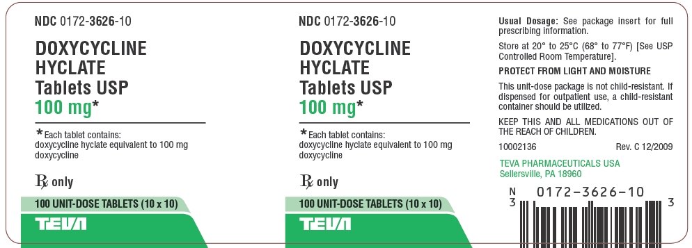 Doxycycline Hyclate Tablets USP 100mg 100s Unit-Dose Label