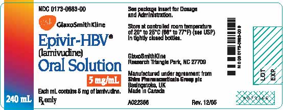 EPIVIR-HBV Oral Solution bottle label