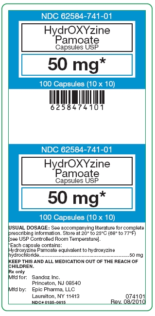 Hydroxyzine 50 mg x 100 Capsules - Label