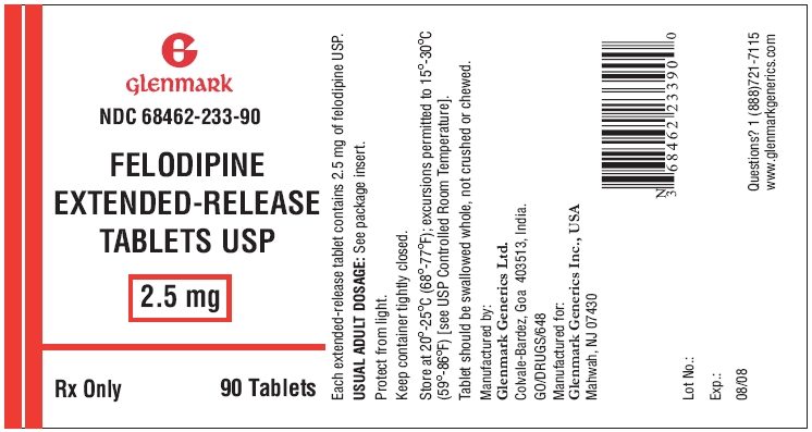 Felodipine ER Tablets USP 2.5 mg Bottle Label