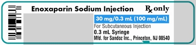 Enoxaparin Sodium 30 mg per 0.3 mL Label