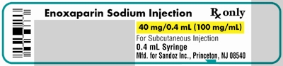 Enoxaparin Sodium 40 mg per 0.4 mL Label