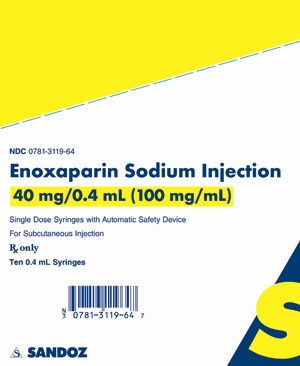 Enoxaparin Sodium 40 mg per 0.4 mL Carton