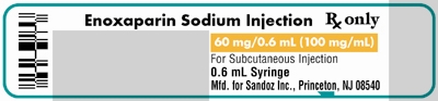 Enoxaparin Sodium 60 mg per 0.6 mL Label
