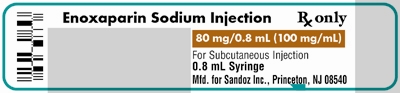 Enoxaparin Sodium 80 mg per 0.8 mL Label
