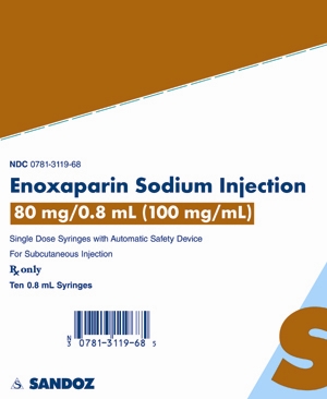 Enoxaparin Sodium 80 mg per 0.8 mL Carton
