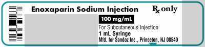 Enoxaparin Sodium 100 mg per mL Label
