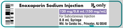 Enoxaparin Sodium 120 mg per 0.8 mL Label