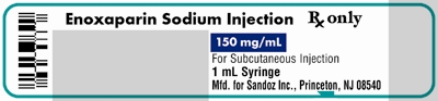 Enoxaparin Sodium 150 mg per mL Label