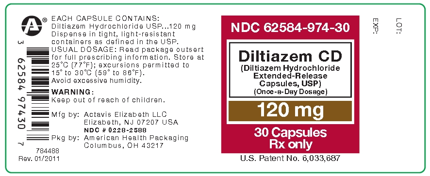 Diltiazem CD 120 mg Capsules, USP - 30 Count Bottle 