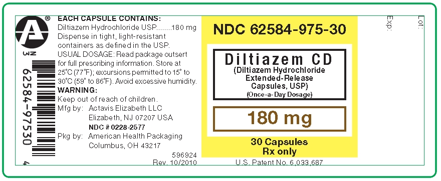 Diltiazem CD 180 mg Capsules, USP - 30 Count Bottle 