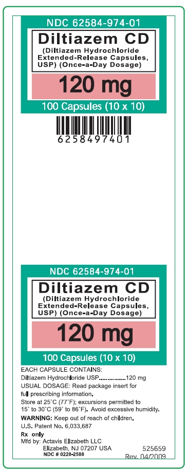 Diltiazem CD 120 mg, USP (10x10) UD 