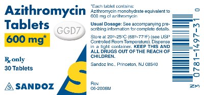 Azithromycin 600 mg Label