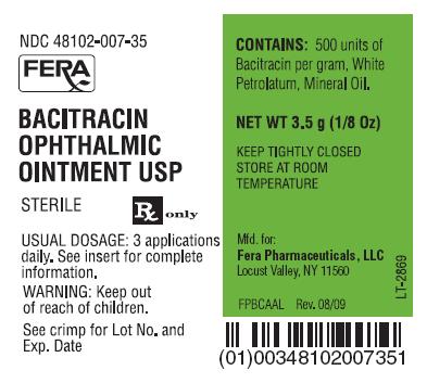 Bacitracin Container Label