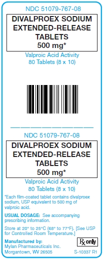 Divalproex Sodium E.R. 500 mg Tablets Unit Carton Label