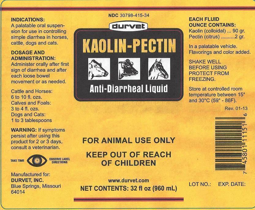 Durvet Kaolin Pectin Carton Label